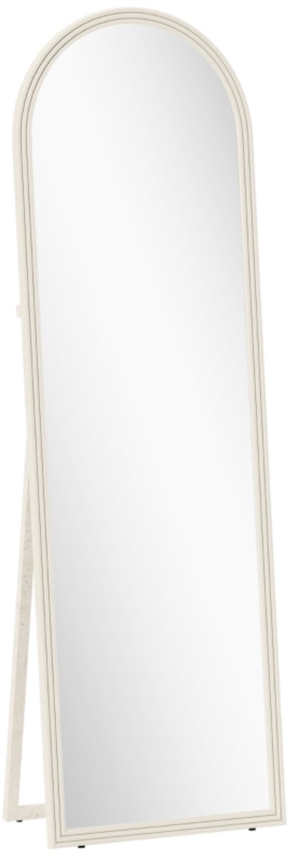 ZYLARO Passpiegels - Spiegel Over De Volledige Lengte - 50 x 160 cm - Vrijstaand - Wandgemonteerd Boogframe - Wit