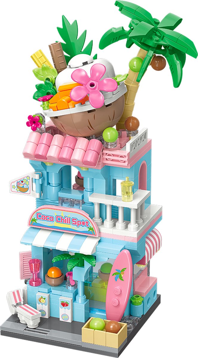 KEEPPLAY - COCONUT SMOOTHIE BAR - GERONIMO GAMES - City Corner - Building blocks - vanaf 6 jaar oud