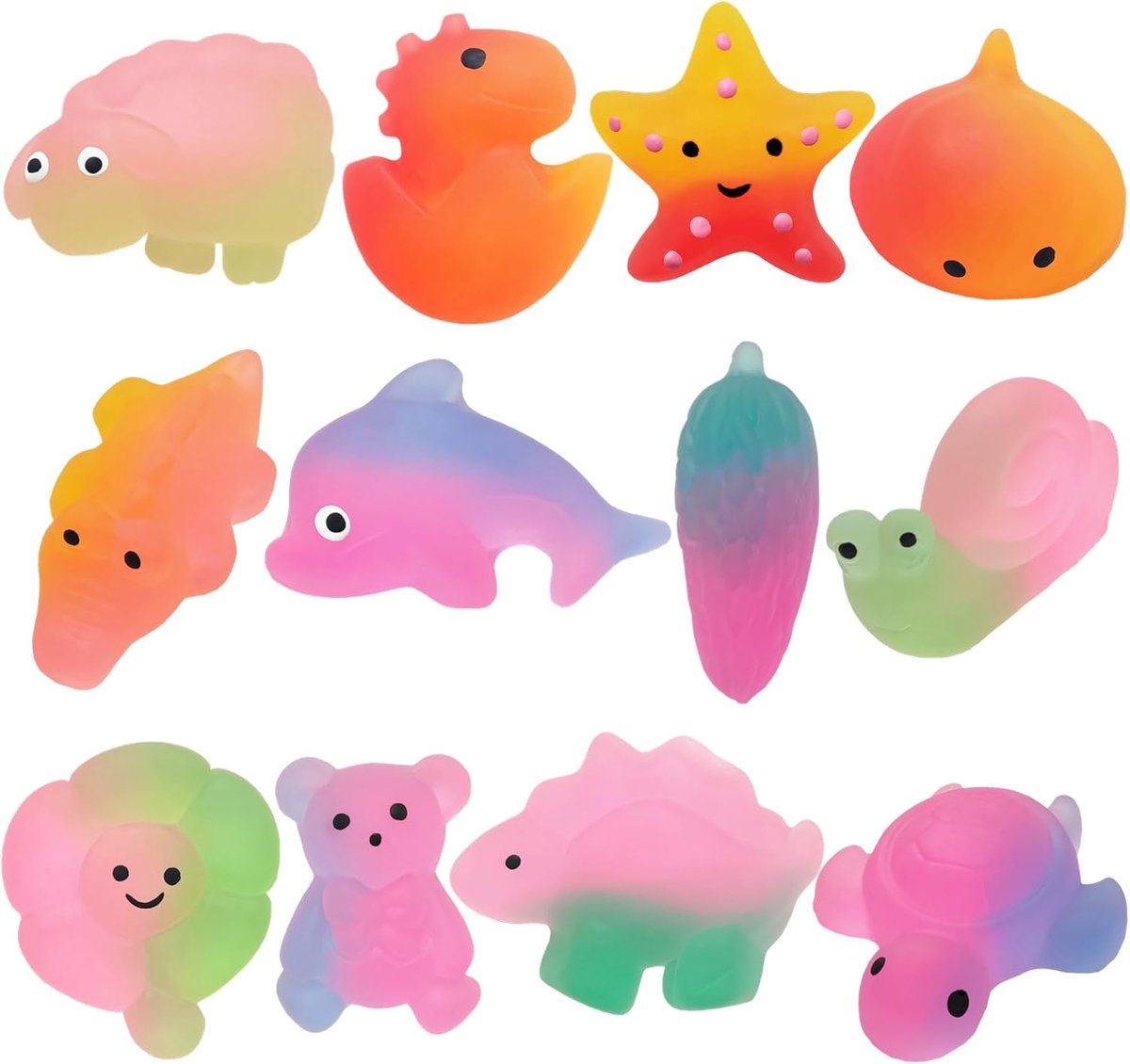 Squishy Speelgoed, 12 stuks, kinderverjaardagscadeaus, feestgeschenken, goody tasvulling, paasmandvuller, klaslokaal, slient fidgets, kousenvullers