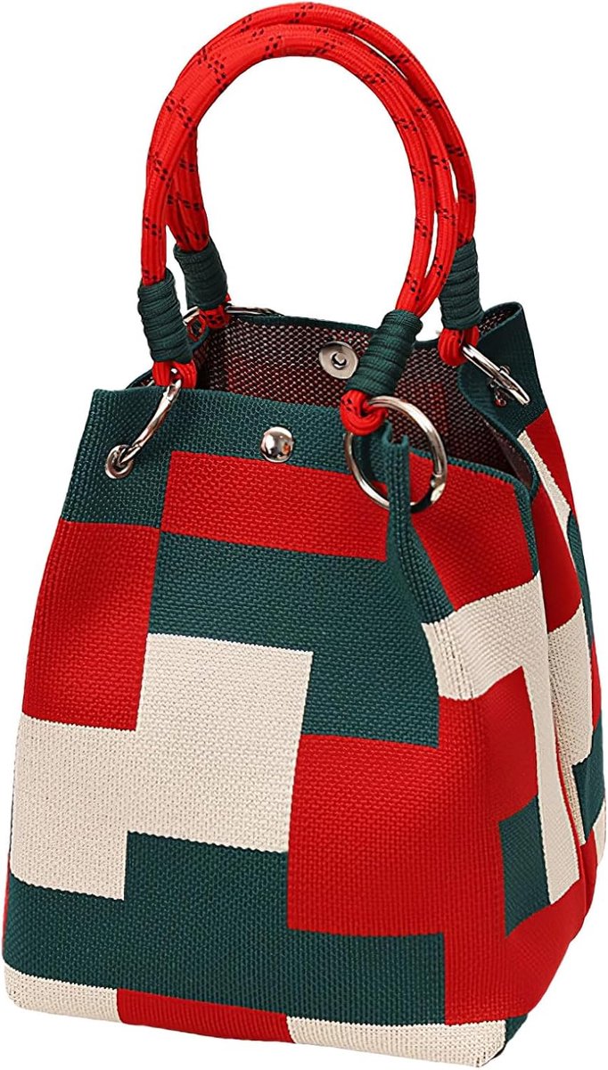 Emmer Tas Kleine Tote Portemonnee voor Vrouwen Polsband Handtas met Magnetische Sluiting Afneembare Handvat 5.9"*8.3"