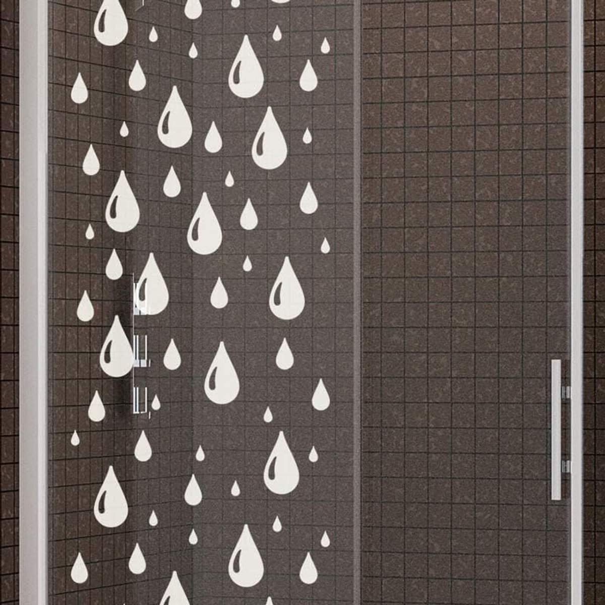 Raamfolie, ondoorzichtig, zacht, regen, zelfklevend, inkijkbescherming, voor ramen en douchedeur, 120 x 35 cm