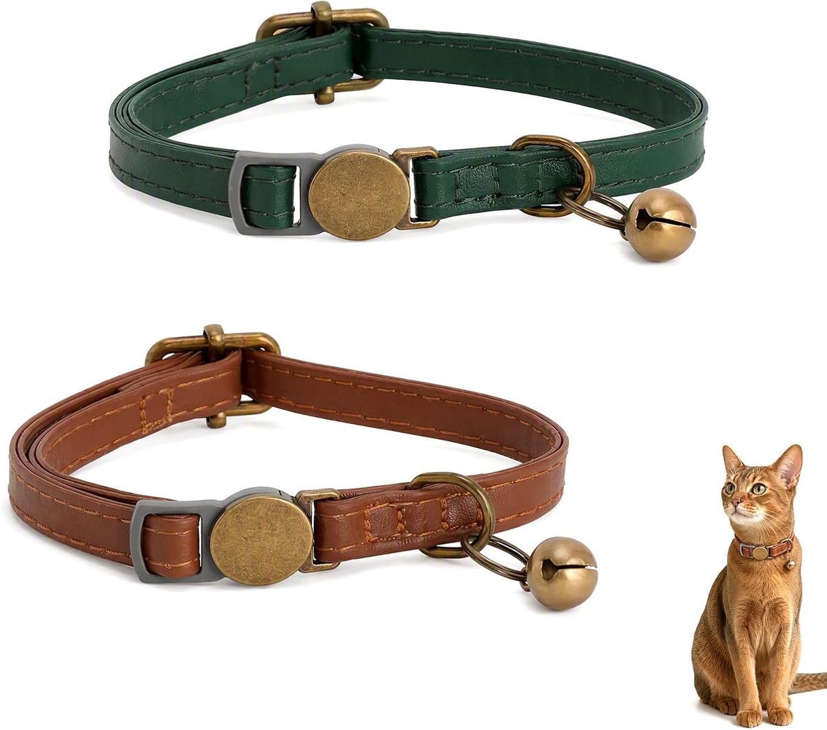 20-30 cm, halsband kat met bel, huisdierhalsband