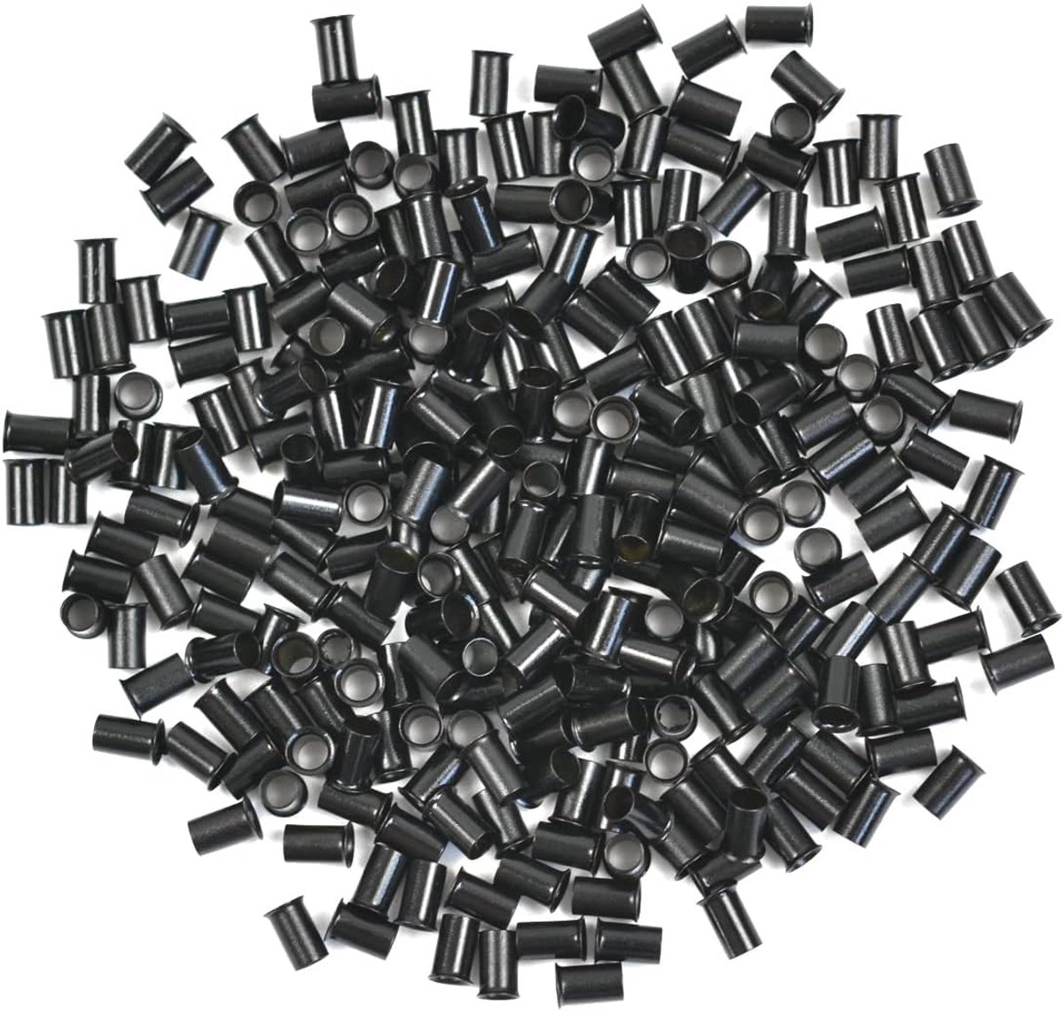 500 stuks 3,4 mm micro link ring koperen buizen kralen sloten voor I-punt menselijk haar extensions (zwart)
