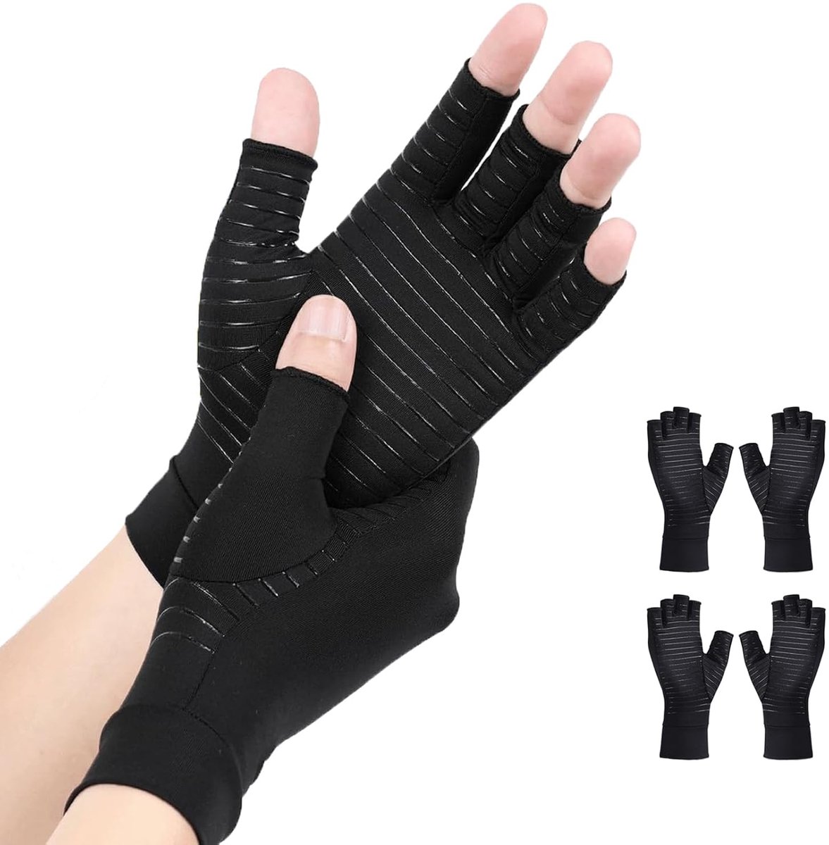 Compressiehandschoenen vingerloos antislip dames heren, S