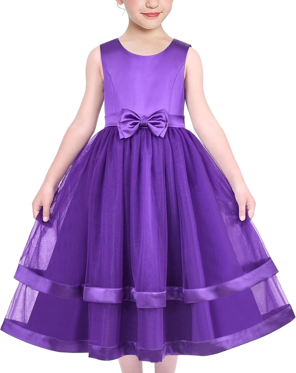 Fashion Meisjesjurk Bloemen Mouwloos voor Bruiloft en Feest 110-146