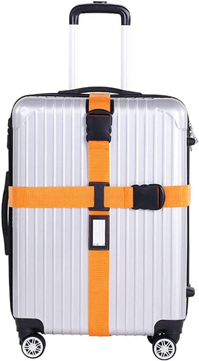 1Pcs Bagage Riem Verstelbare Bagage Riem Reizen Koffer Bagage Verpakking Riem Lange Cross Riemen Met Quick-Release Gesp En Extra Bagage Tags Etiketten Bagage Riemen Voor Koffers