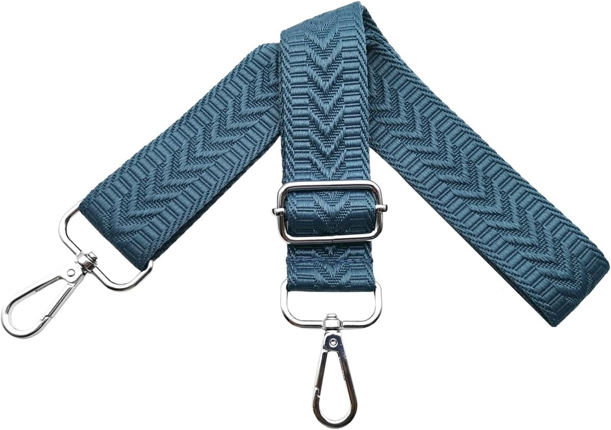 Tasriemen om te wisselen, verstelbare schouderriem voor tassen, brede 3,8 cm, schouderriem met zilveren karabijnhaak, riem voor dames, handtas, crossbody, kleurrijk, U