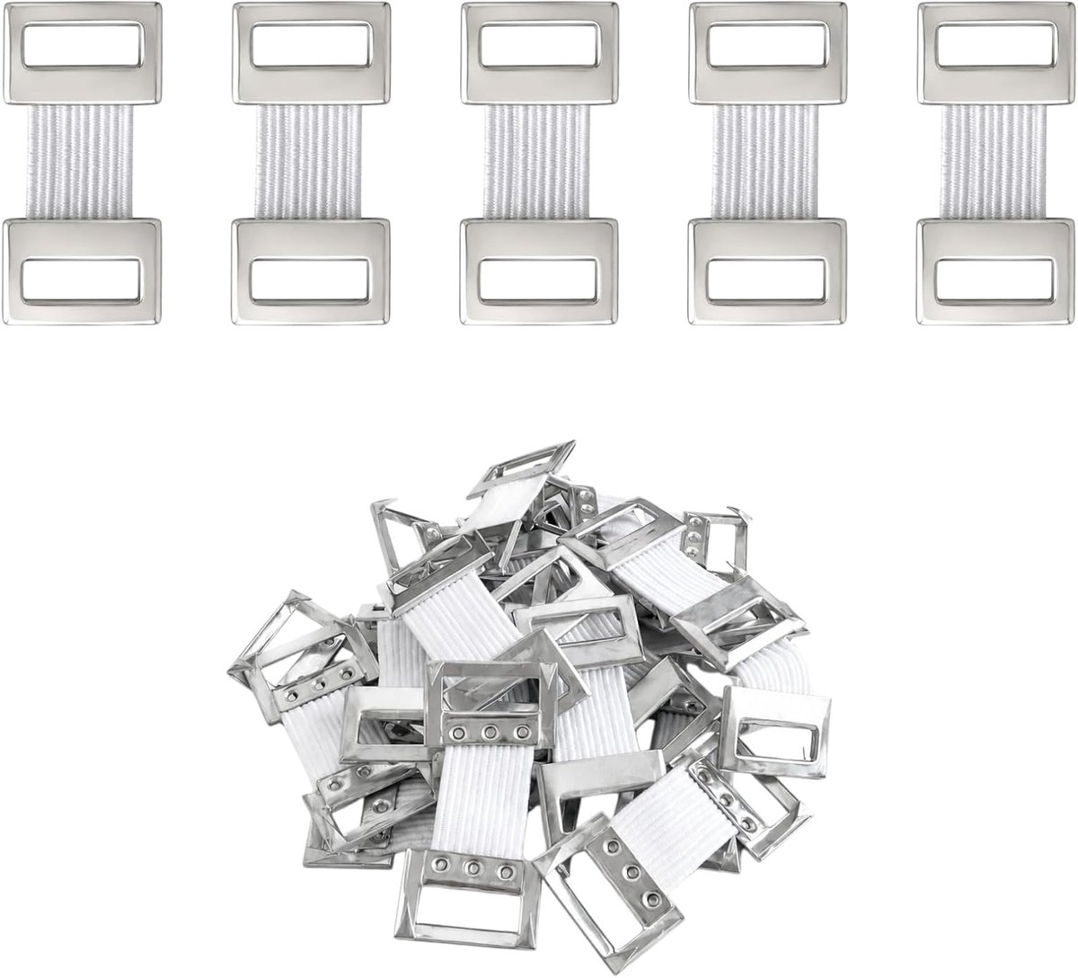 20 stuks Elastische witte verbandklemmen, elastische houder voor het fixeren van bandages en compressieverbanden, eenvoudig aan te brengen, stevige houvast voor dagelijks gebruik, sport en reis