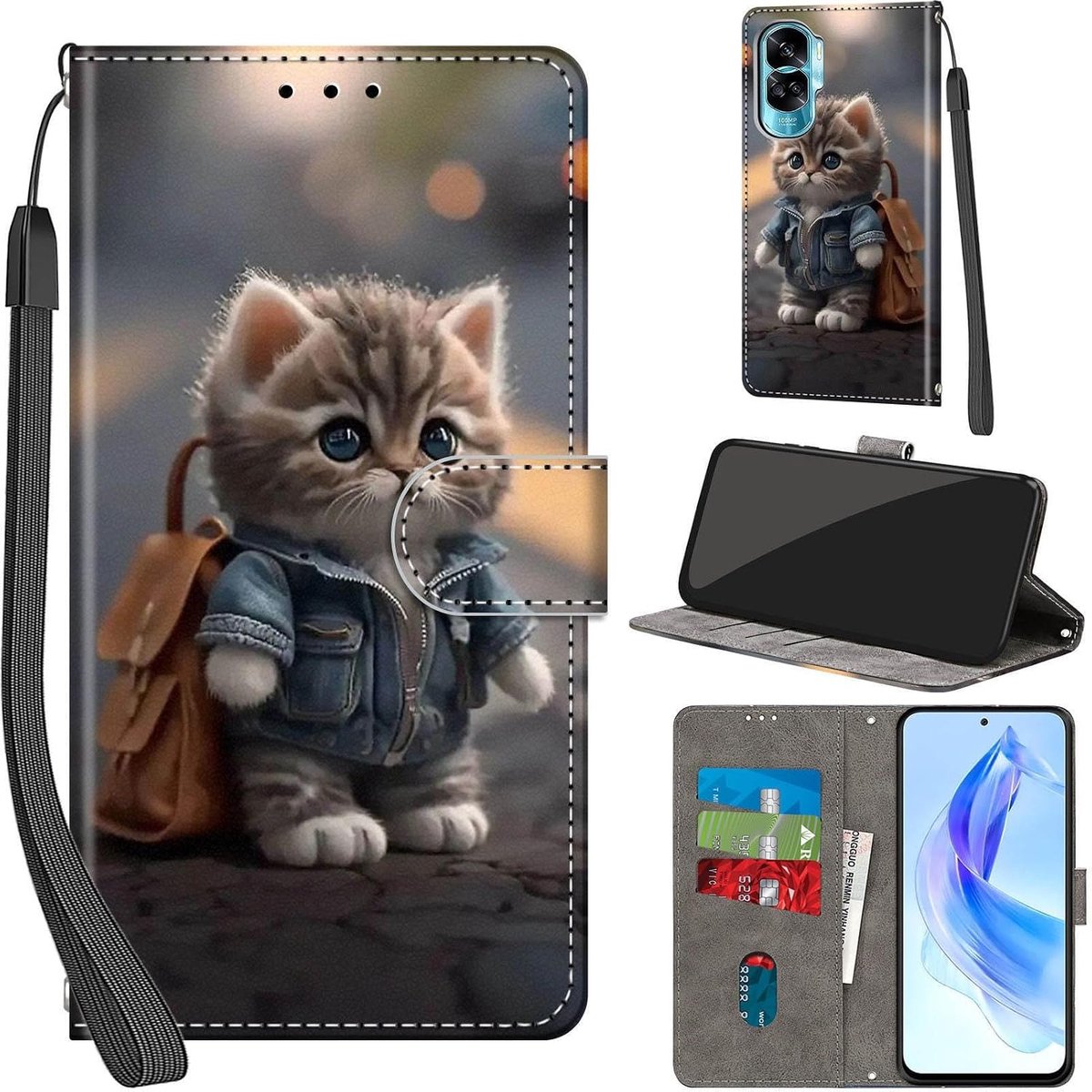 Hoesje voor Honor 90 Lite, Kat