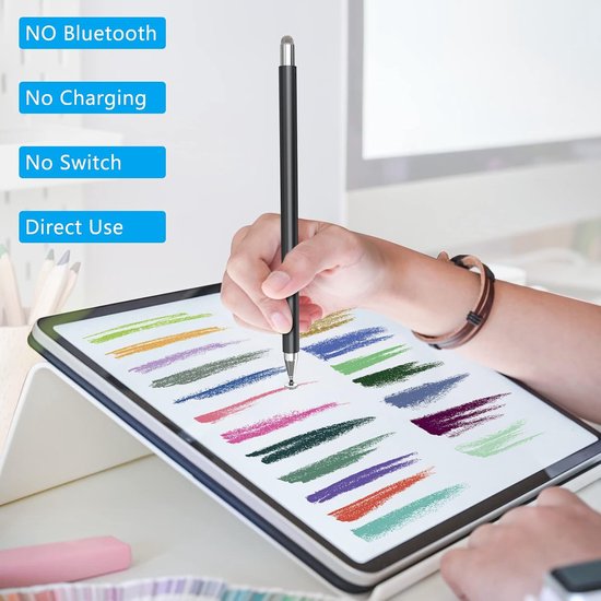 Stylus Pen, 2 in 1 Touchscreen Pen Tablet Pen Compatibel met alle Tablets en Smartphones, iPhone, iPad, Samsung, Surface, Huawei, Xiaomi, Android, IOS enz.Zwart en Roségoud — afbeelding 3