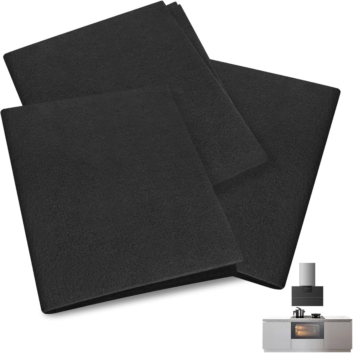 57 * 47cm Uitstekende Bescherming Hoogwaardige Polyestervezels Adsorberen Effectief olie, Vetgeuren en Schadelijke Gassen, Universeel Filter Geschikt voor Alle Keukens,3 stuks