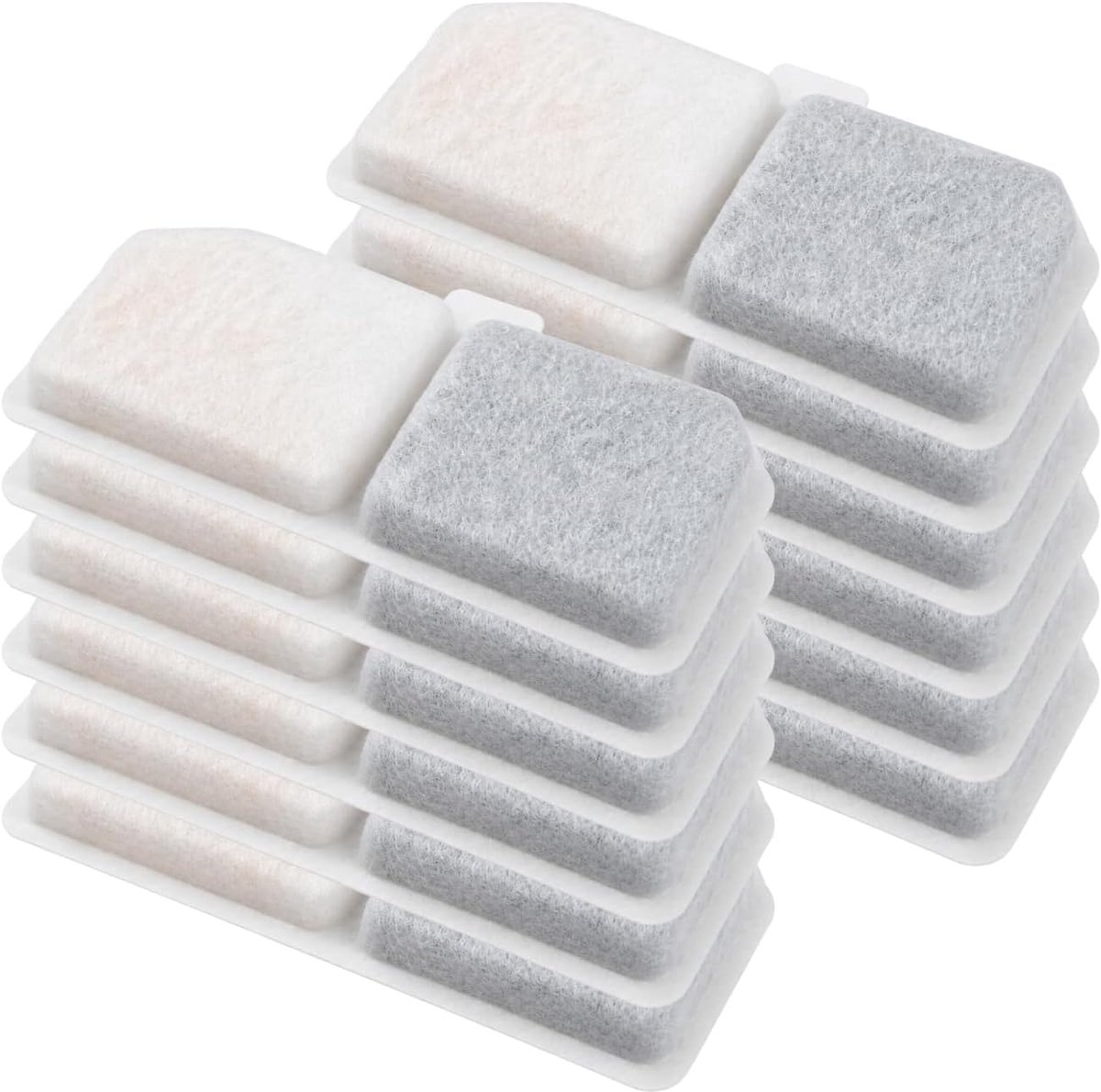 Filter 12 Stuks, Vervangingsfilter Kattenfontein met Actieve Koolstof en Ionenwisselaar, Drinkfontein Filter voor Katten met Waterontharding, Compatibel met Diverse Modellen