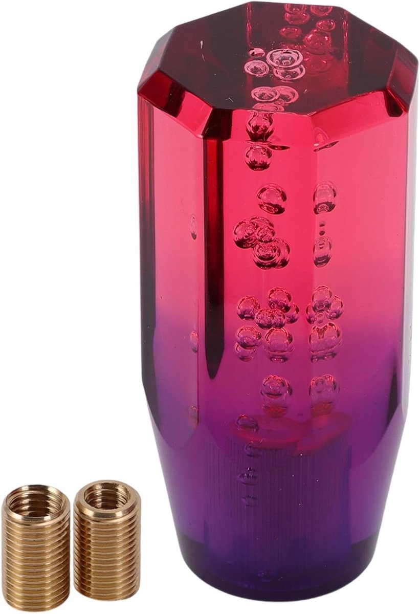 Automatische En Handmatige Versnellingspookknop, 10cm Universeel Voor Voertuigen Met 2 Adapters Acryl Roze Paars, 1 Set