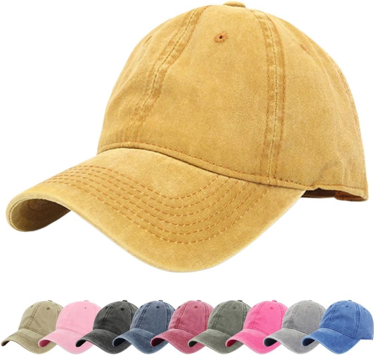 verstelbaar, uniseks, katoen, zonwering, baseballpet, vintage, basecap, verstelbaar, petten, sport, outdoor, zonnehoed