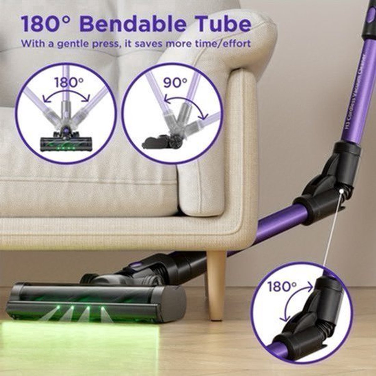 Yanhama H3 Wireless Vacuum Cleaner, Handheld Vacuum Cleaner, 7-level Filtration System, 180° Flexible Steering, Compatible with Multiple Accessories for Various Scenarios. Deep Cleaning Of Household, Pet Hair, Sofa And Floor