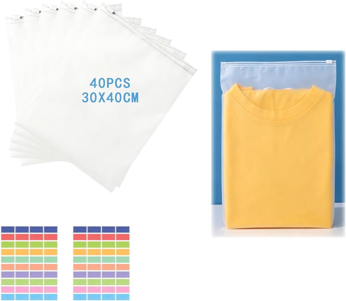 40 stuks herbruikbare plastic zakken met ritssluiting