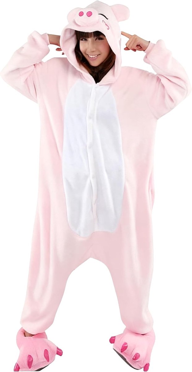 Pyjama voor carnaval, Kerstmis, Halloween, anime, cosplay, eendelig, voor volwassenen, uniseks, voor dames en heren, kleding voor de winter