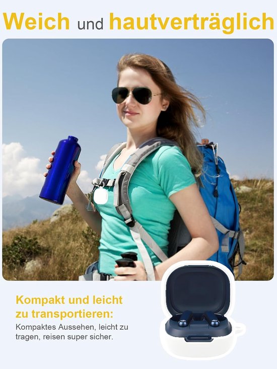 Hoes voor soundcore P40i by Anker draadloze hoofdtelefoon, daunke zachte siliconen beschermhoes, huidvriendelijke etui met ronde gesp, volledige bescherming, wit — afbeelding 5