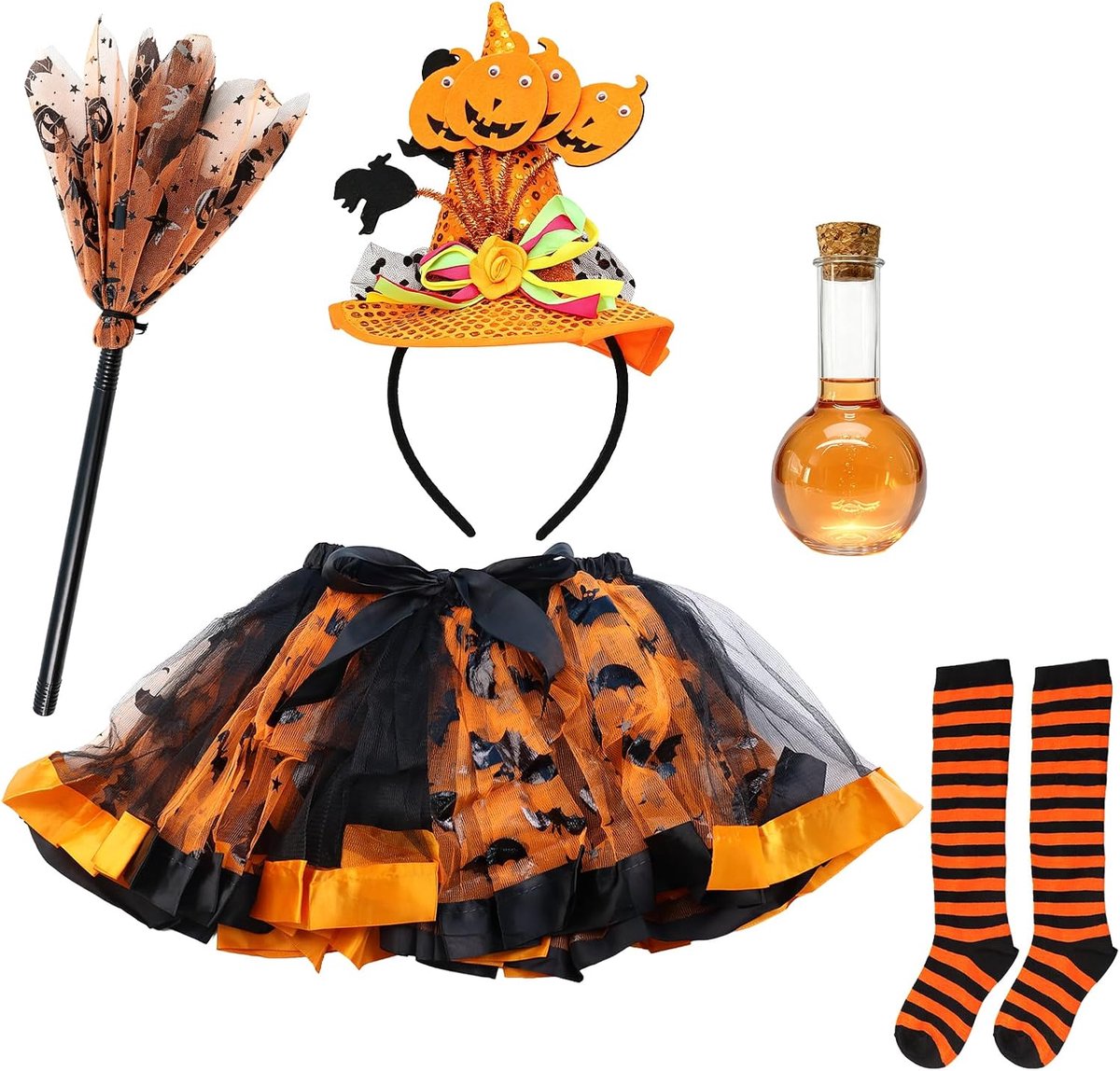Halloween-heksenkostuum met tutu voor meisjes