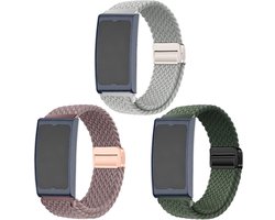 3 Pack Geweven Horlogebanden Compatible voor Amazfit Helio Strap, 22mm Elastisch Nylon Reservebandjes Magnetische Sluiting voor Sportlusarm Band Mannen en Vrouwen