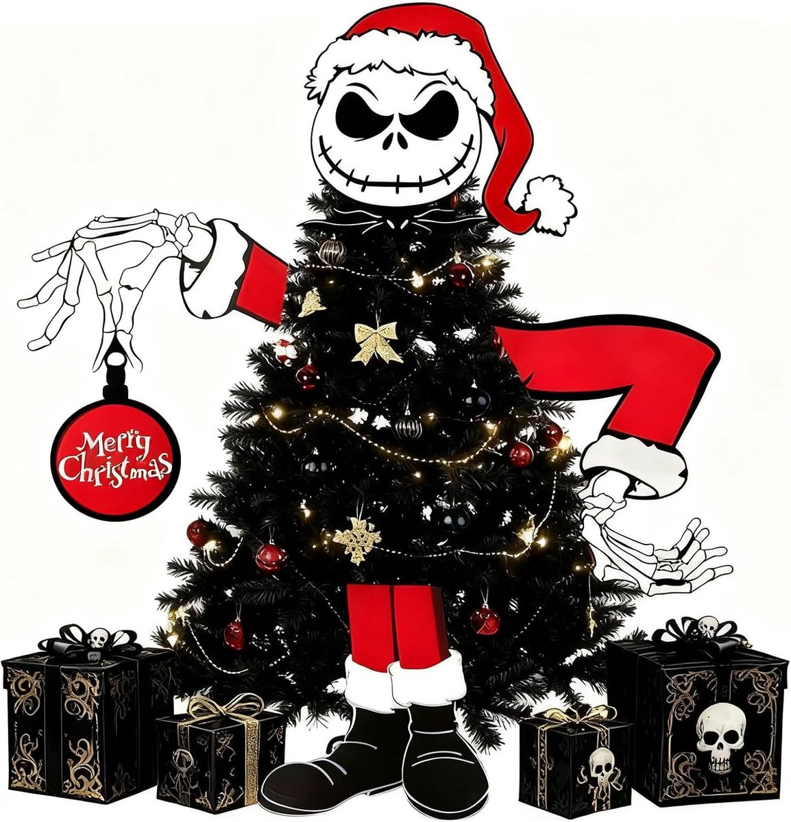 Kerstboompiekset, gothic, verdikt karton om op te hangen, kerstversiering, gothic stijl, kerstboomversiering voor Kerstmis, Halloween, oudejaarsavond, feestdagen