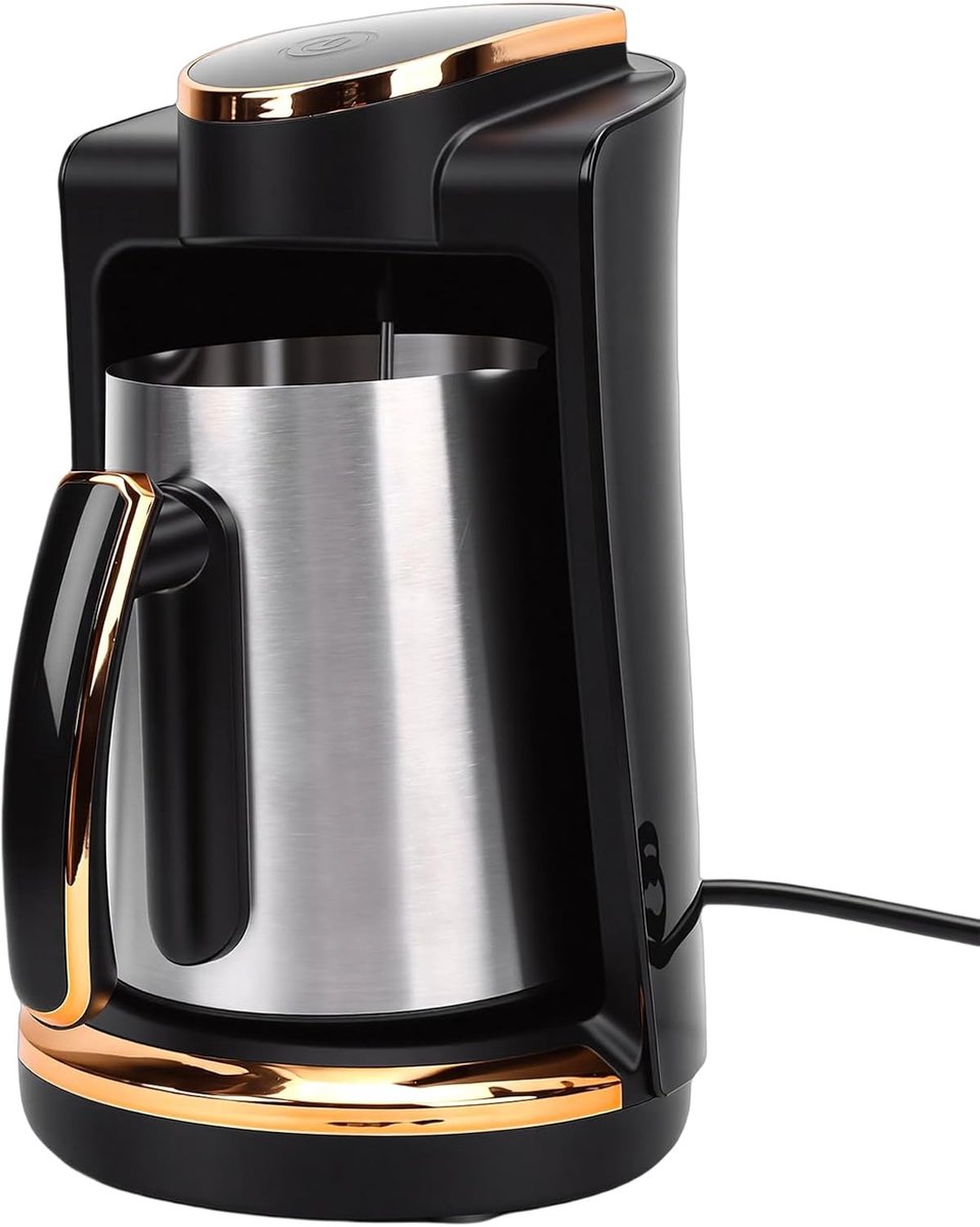 Koffiezetapparaat van 550 W, Compacte 250 Ml Eenkopsmachine voor Intense Smaak, met Sleutelbrouwen, Turks Koffiezetapparaat (EU-stekker)