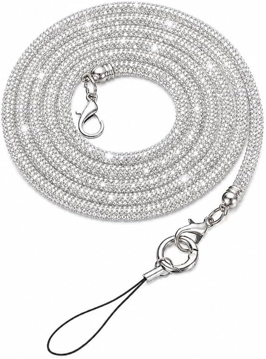 Handvat kristal, avondtassen, zilver (zilver)
