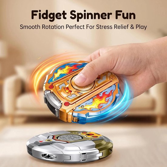 2-in-1 vervormbare fidget spinner robotspeelgoed, handspeelset, zilver — afbeelding 4