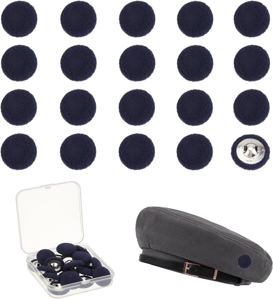 20 marineblauwe metalen knoop met stoffen beklede knopen ronde naaiknopen voor jassen jassen blouses jeans jurken kostuums trouwjurken ambachtelijke kleding