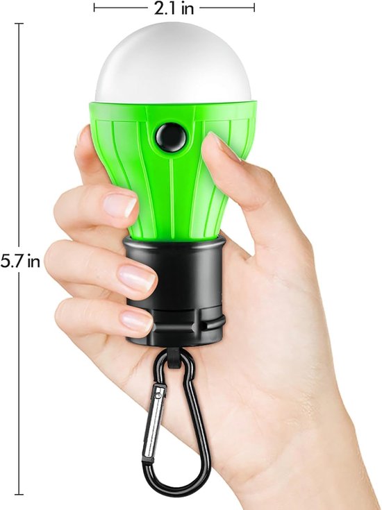 Portable LED Camping Light (with hook/clip, doubles as an emergency light) – Black, 4-Pack – 5 x 5 x 10 cm — afbeelding 5