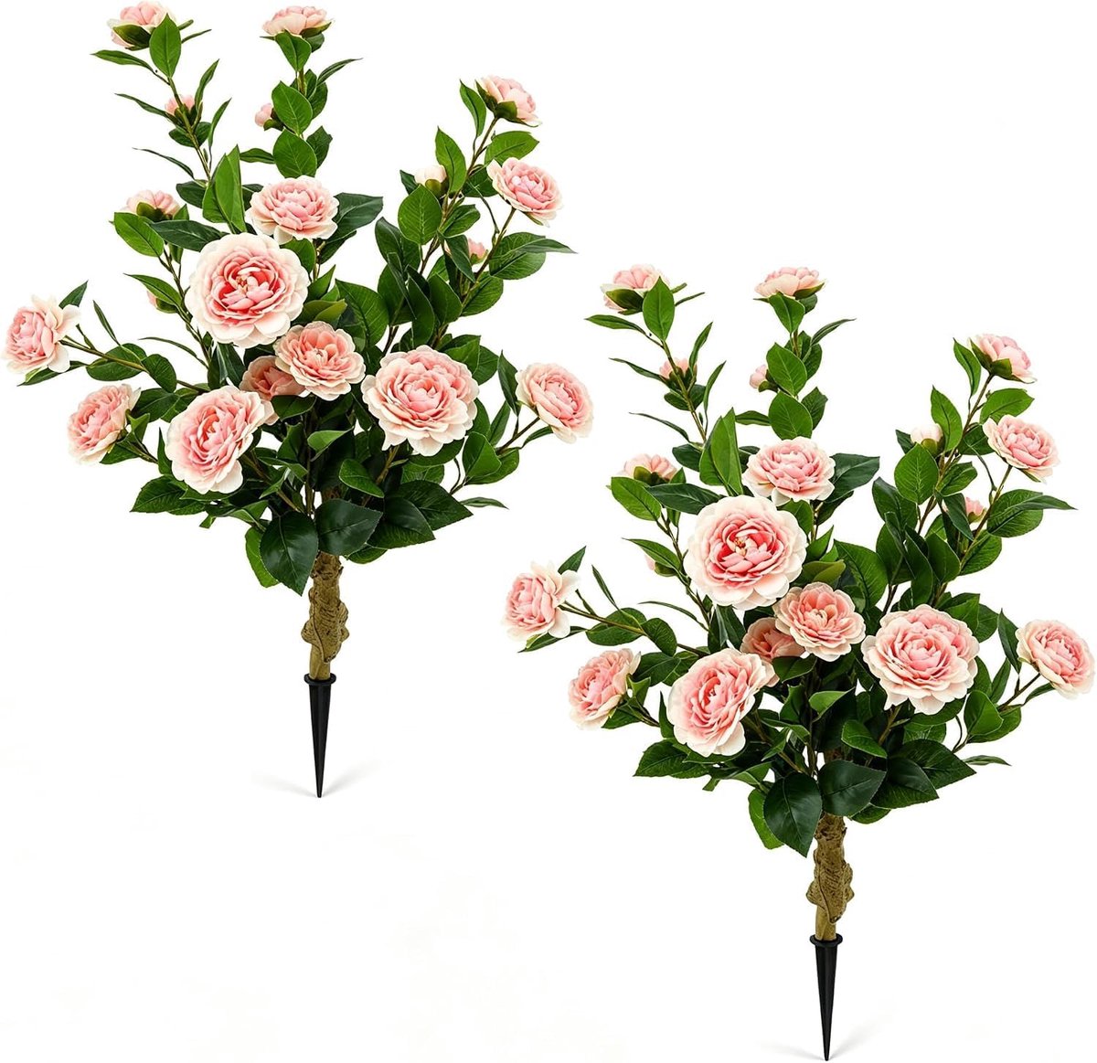Set van 2 Grote Kunstmatige Cameliabomen 88cm met Grondpen