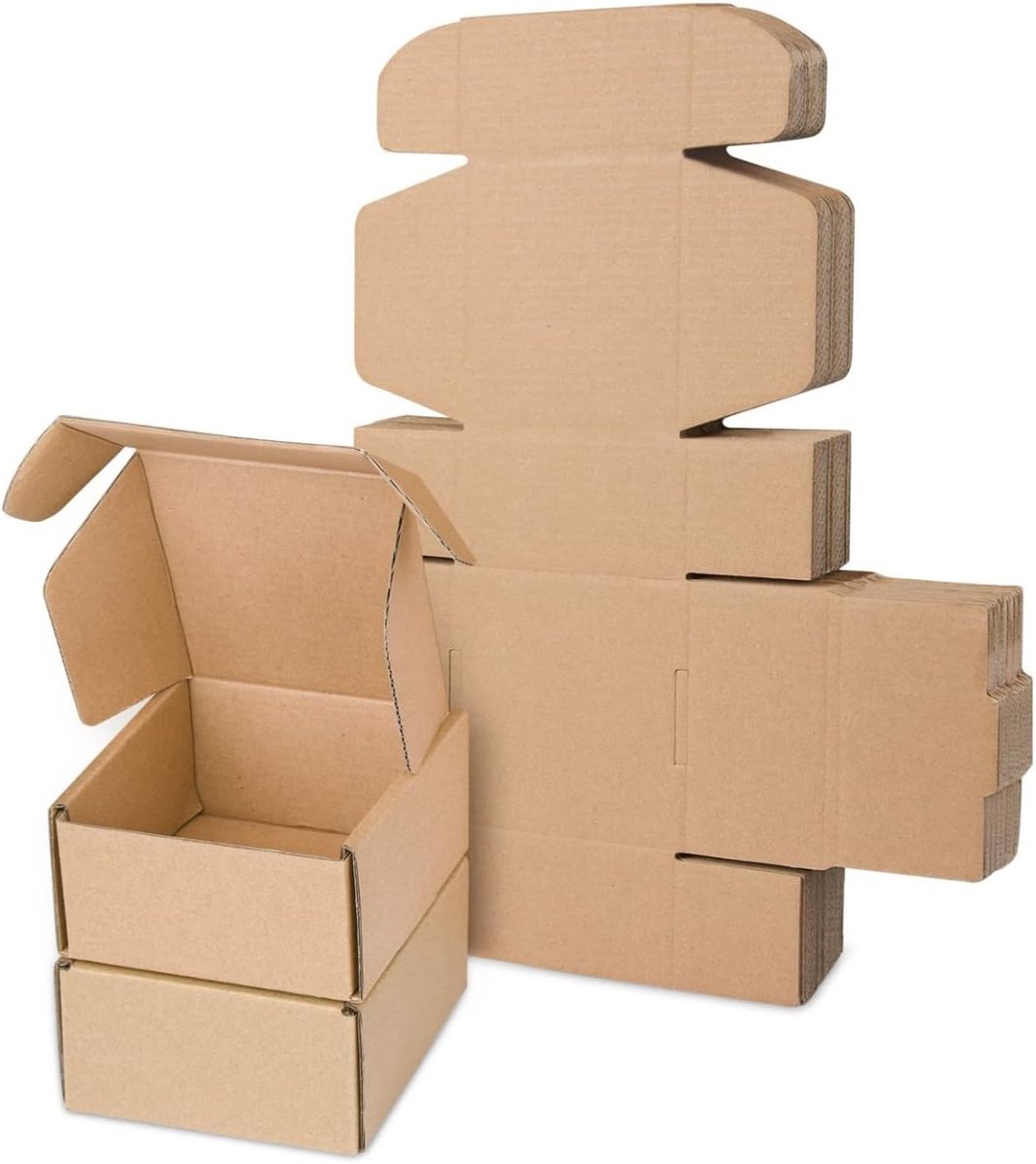 Verzenddozen, 120 x 120 x 40 mm Small Shipping Box for Posting klein pakket Mailer, verpakking dozen voor bedrijf, verzending, opslag of Gift (10 stuks)