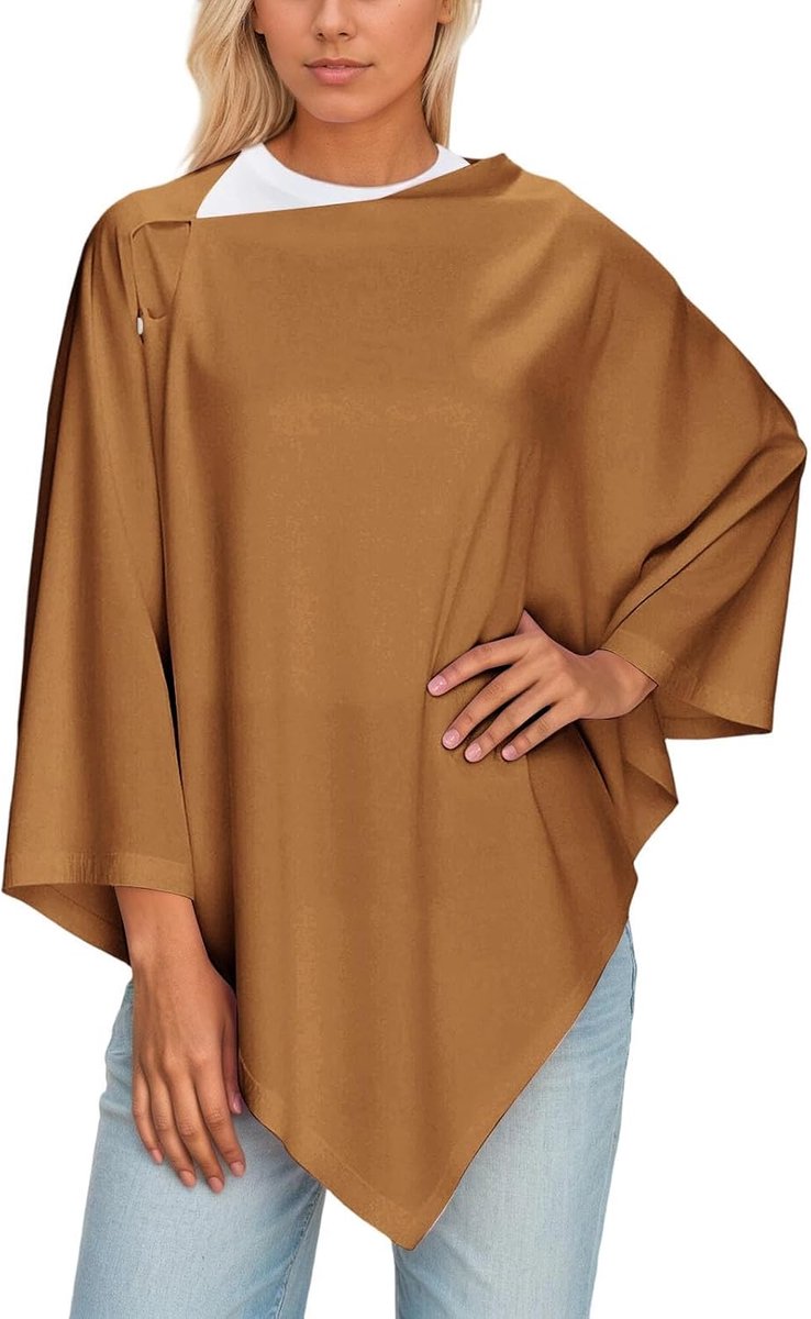 Veelzijdige gebreide sjaal met knopen aan de voorkant, multifunctioneel vest, modieuze outdoorkleding