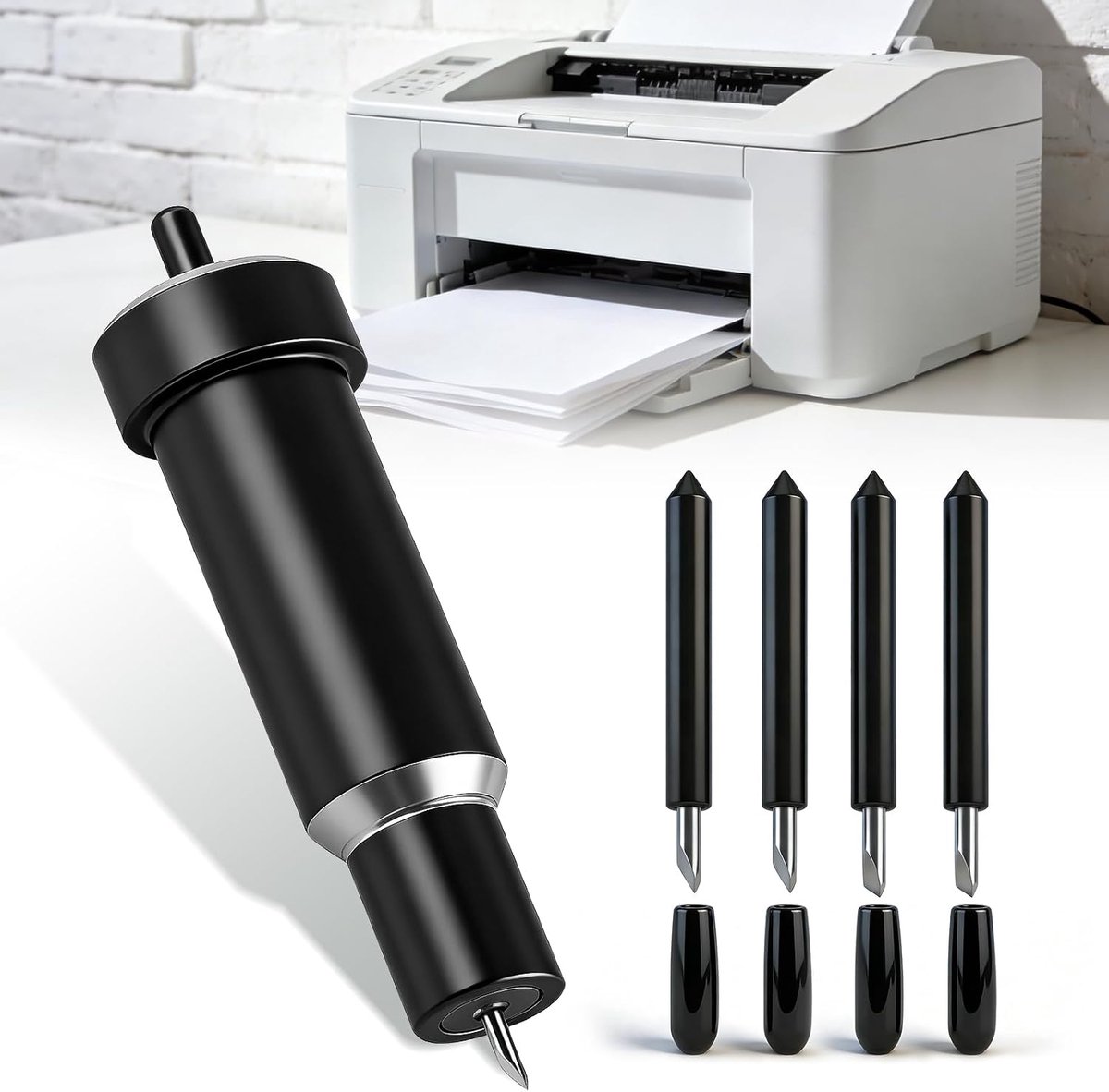 Fijnsnijmes voor Cricut Maker reservemesjes met behuizing, reservemesjes compatibel met Cricut Explore Air/Air 2/Maker 3/One met 2 30° fijn snijmes en 2 60° fijn snijmes