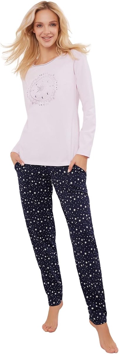 Fashion Zachte Katoenen Pyjamaset voor Dames | Lange Mouwen en Broek | Comfortabel Nachtgoed en Huiskleding voor Ontspanning in de Winter S-XXL