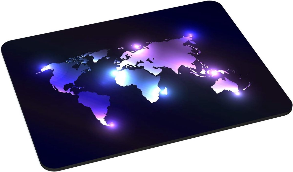 Gaming & Office muismat, 220 x 180 mm, met genaaide randen en antislip onderkant, Dark World