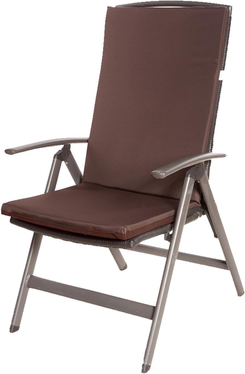 Zitkussen voor hoge rugleuning, tuinstoelkussen voor buiten, schommelstoelkussen (bruin)
