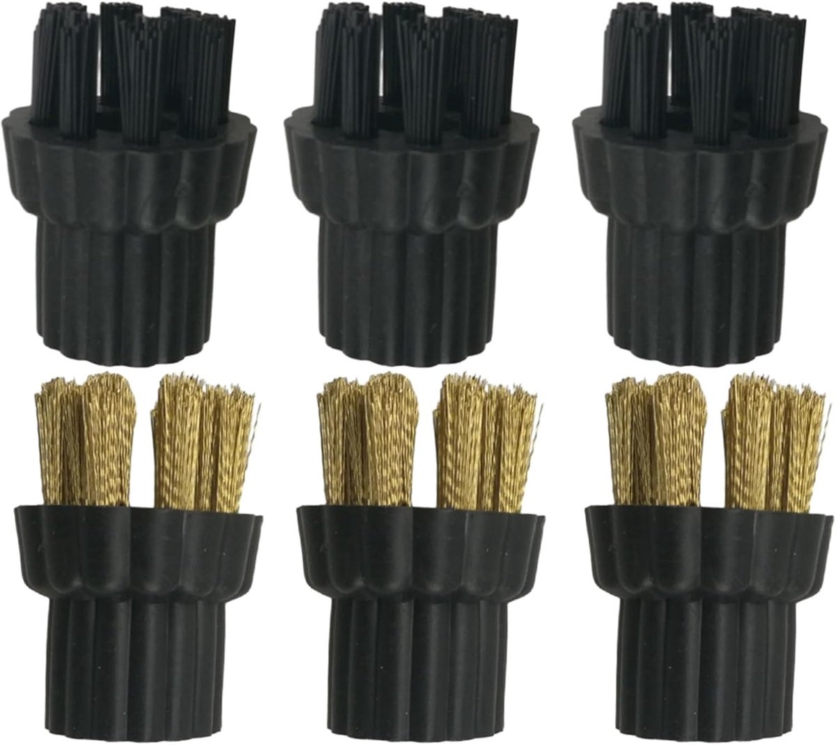 6 stuks stoomreiniger messing nylon borstelkop vervangende onderdelen stoomreiniger X500 stoomreiniger messing componenten kop onderdelen accessoires voor stoomreinigingsmachines