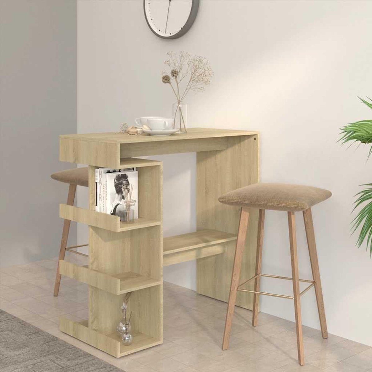 Bartafel kleine ruimtes Modern 100x50x101 5 cm Sonoma eiken