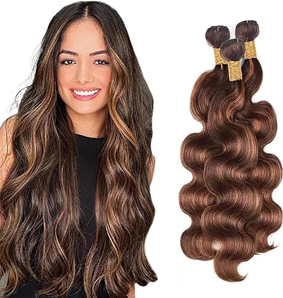 Wave Human Hair Bundles Menselijk Haar P4/30 30 32 34 Pouces