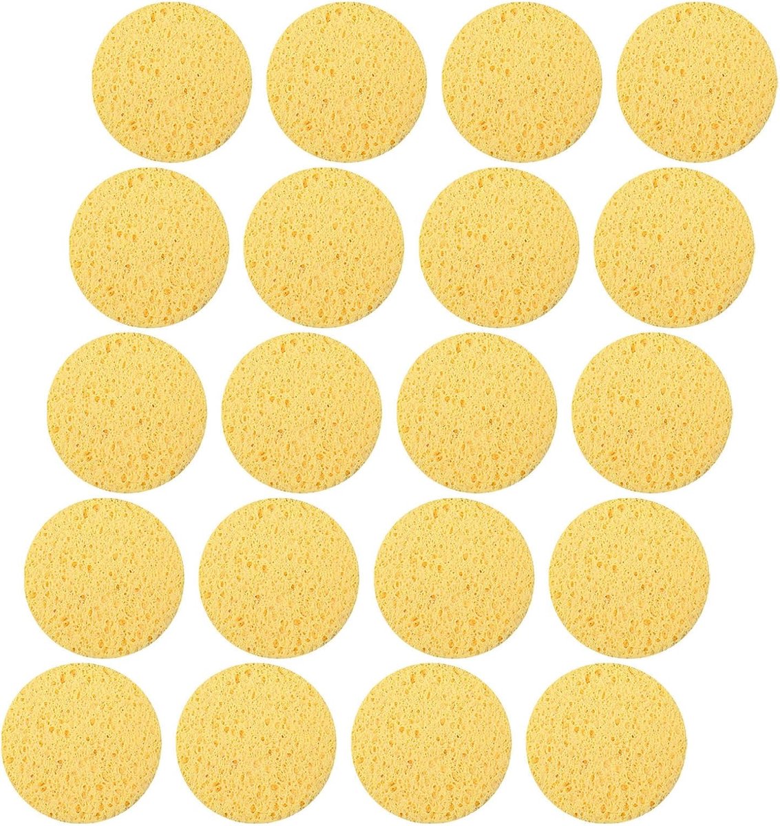 20 Stuks Ronde Gecomprimeerde Cellulose Schoonmaaksponges Herbruikbare Keukenspons met Antislip Ontwerp voor Krasvrij Afwassen van Borden Pannen Huishoudelijke Reiniging