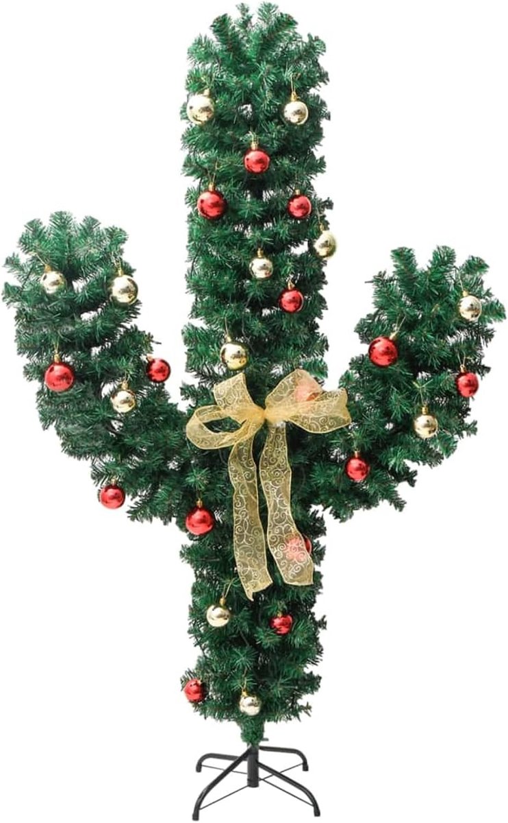 Kerstcactus met led-standaard, dennenboom, kunstboom, decoratieve boom, kerstdecoratie, groen, 180 cm, pvc
