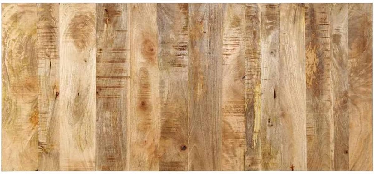 Hoofdeinde 180 cm van massief mangohout, wandgemonteerd hoofdeinde in industriële stijl, robuuste rugleuning om te lezen en tv te kijken, ruimtebesparend design voor kleine slaapkamers