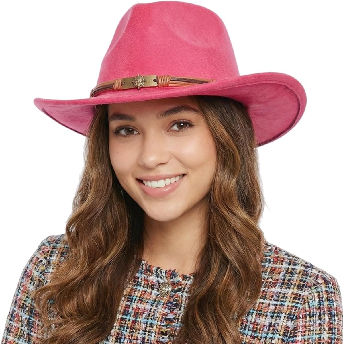 brede rand panama westernhoed suède cowboyhoed etnische stijl cowgirl-hoed met touwdecoratie voor dames en heren