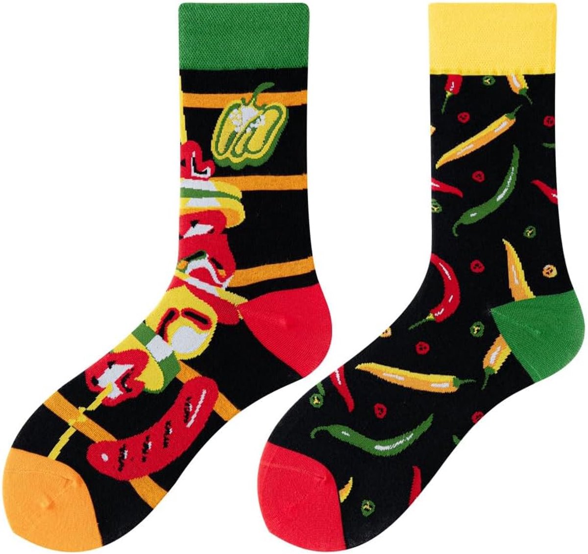 Sokken Voor Dames En Heren Unisex Veel Motieven Dieren Eten Fruit Sport Kunst Van Katoen Cadeau Asymmetrische Patronen Links En Rechts