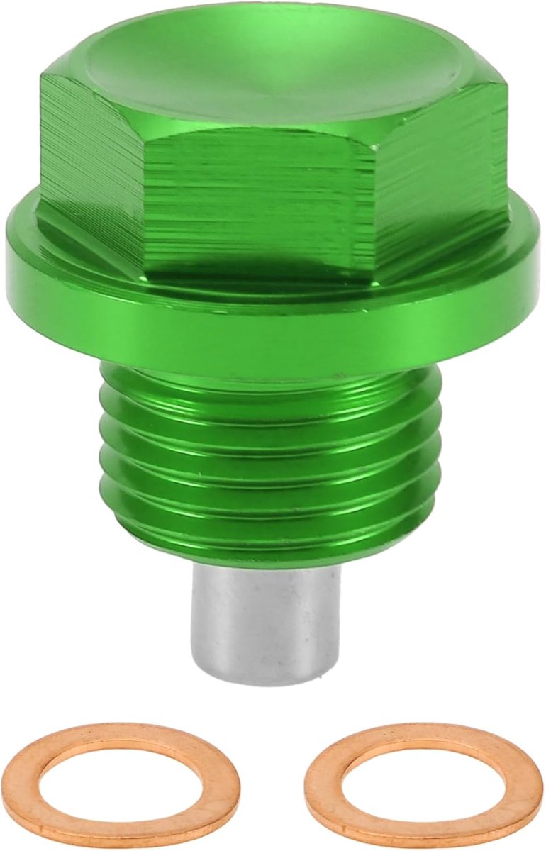 1 Set Universele Lekvrije Olie Aftapplug Afvoerbout voor Schroefdraad Reparatie Behuizing Met Magnetische Pakking Aluminiumlegering Groen Koper M16X1.5