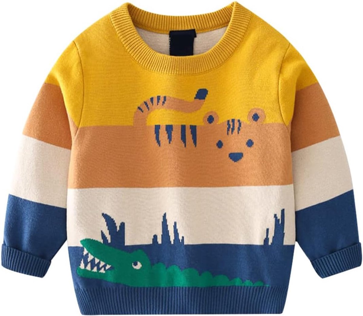 baby jongens gebreide trui schattige ronde hals lange mouwen dierenprint / kersttrui blouse pullover sweatshirt warm kinderen sweater tops