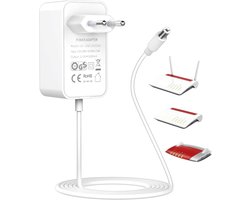 12V 3A voeding oplader compatibel met AVM Fritz!Box 7590, 7560, 7540, 7530, 7510, 7490, 7430 7390, 6690, 6490, 5590, 5530 WLAN-router en Telekom Speedport Smart stekkervoeding, DC maat 5,5 * 2,5 mm
