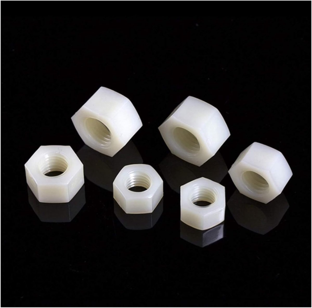 Witte zwarte nylon hex metrische moer zeshoekige plastic noten M2 M2.5 M3 M4 M5 M6 M8 M10 M12 M14 M16 M18 M20 DaJiKan (Color : White, Size : M16 (10pcs))