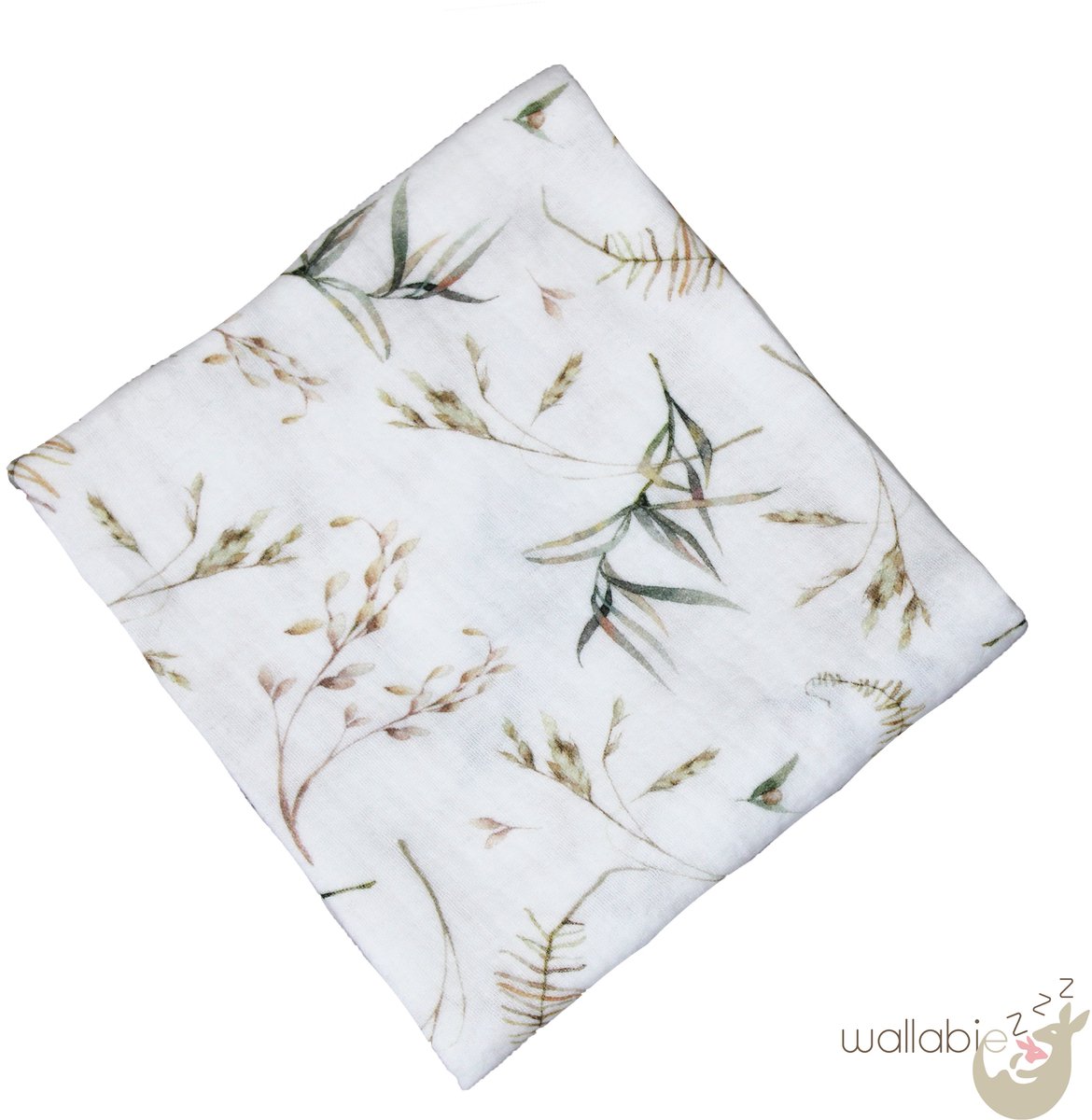 Hydrofiele doek 70x70cm Wallabiezzz - Natuurprint